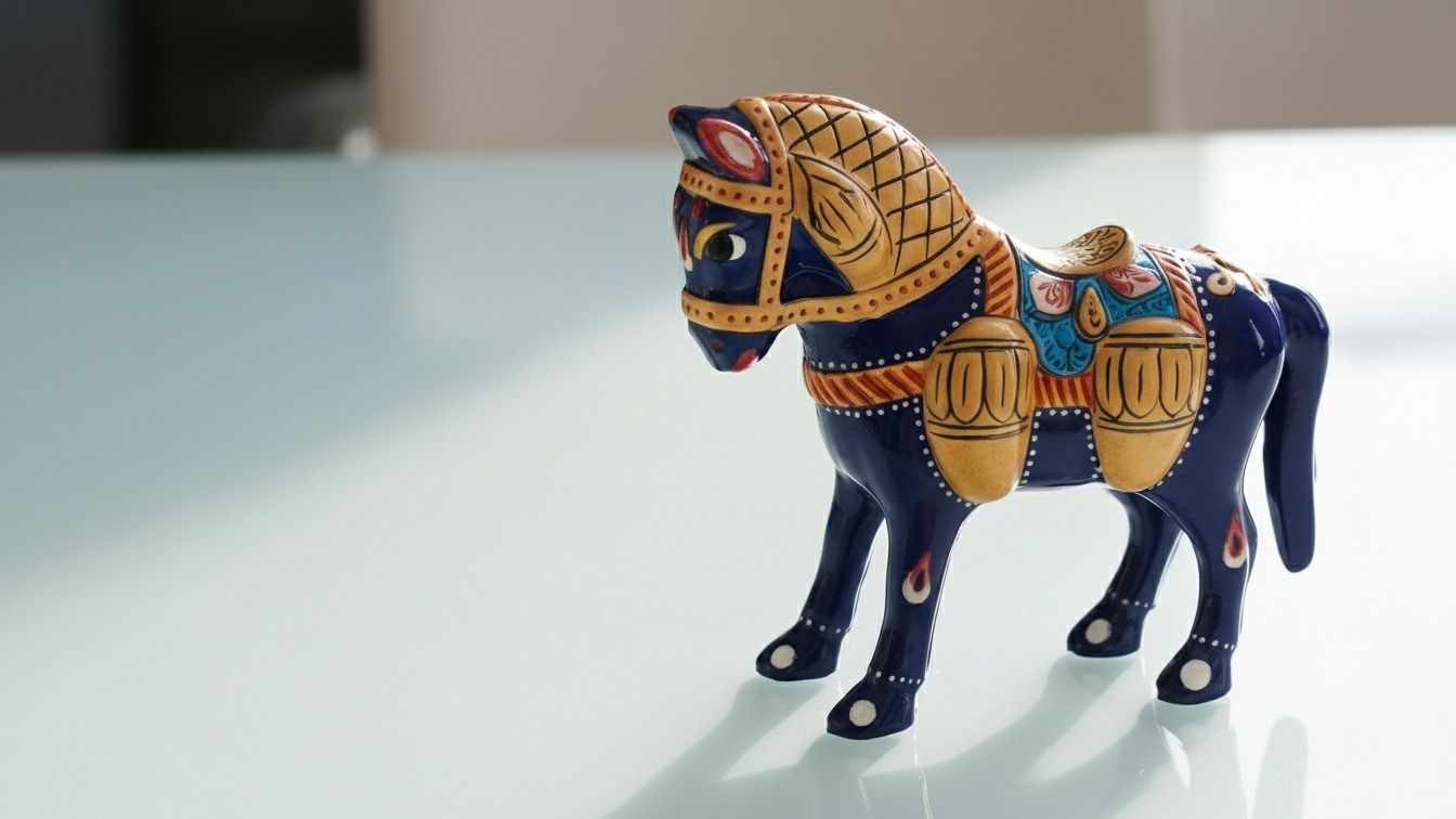 Meenakari Horse Decor Showpiece ( 4 inches ) 2