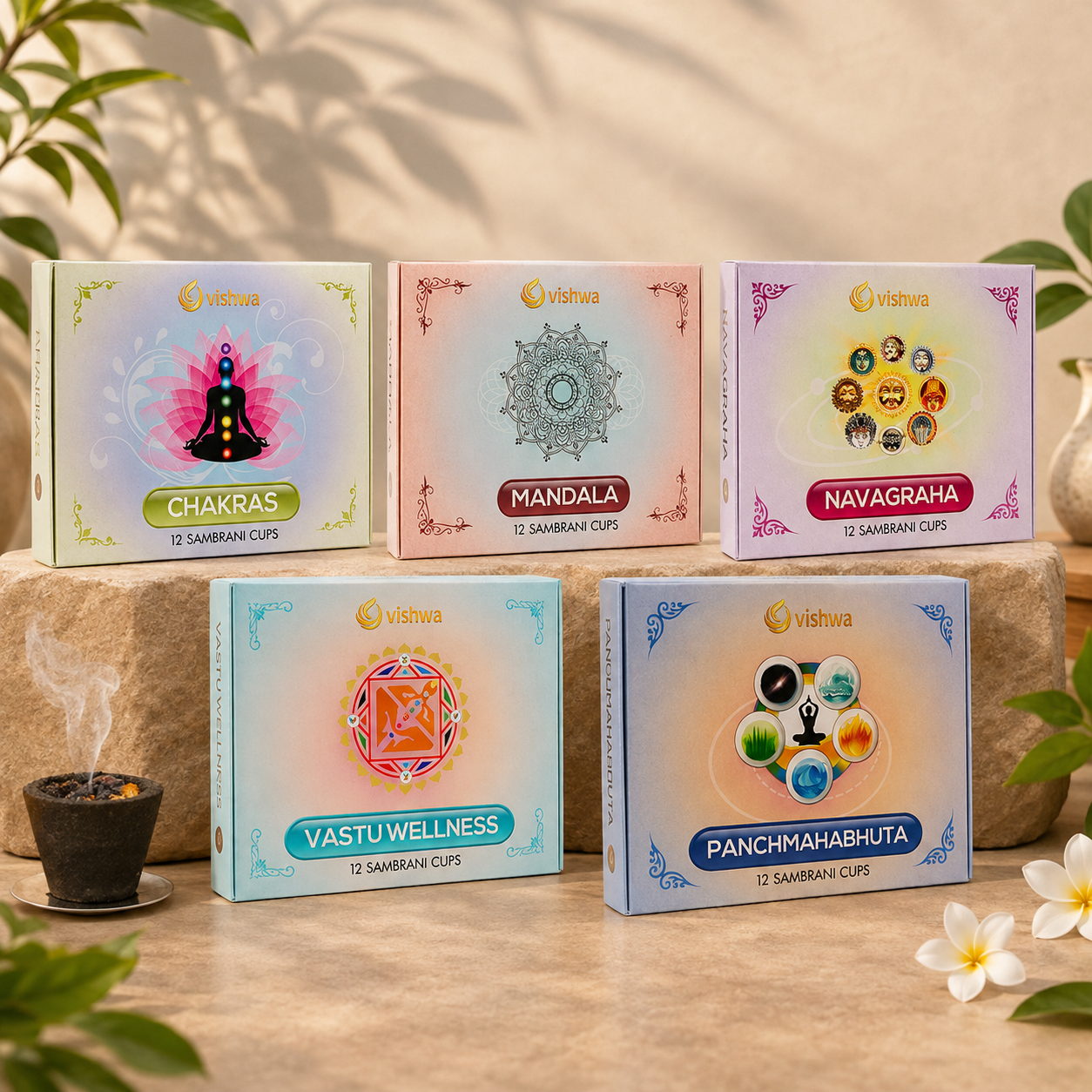 Assorted Sambrani Cups Bundle (all 5) 3