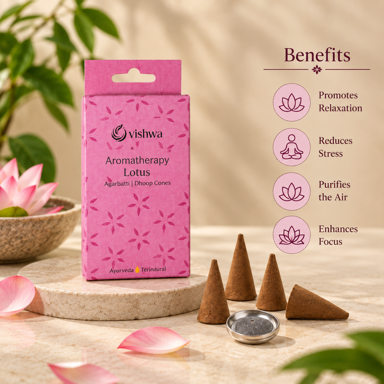 Aromatherapy Incense Cones - Lotus 3