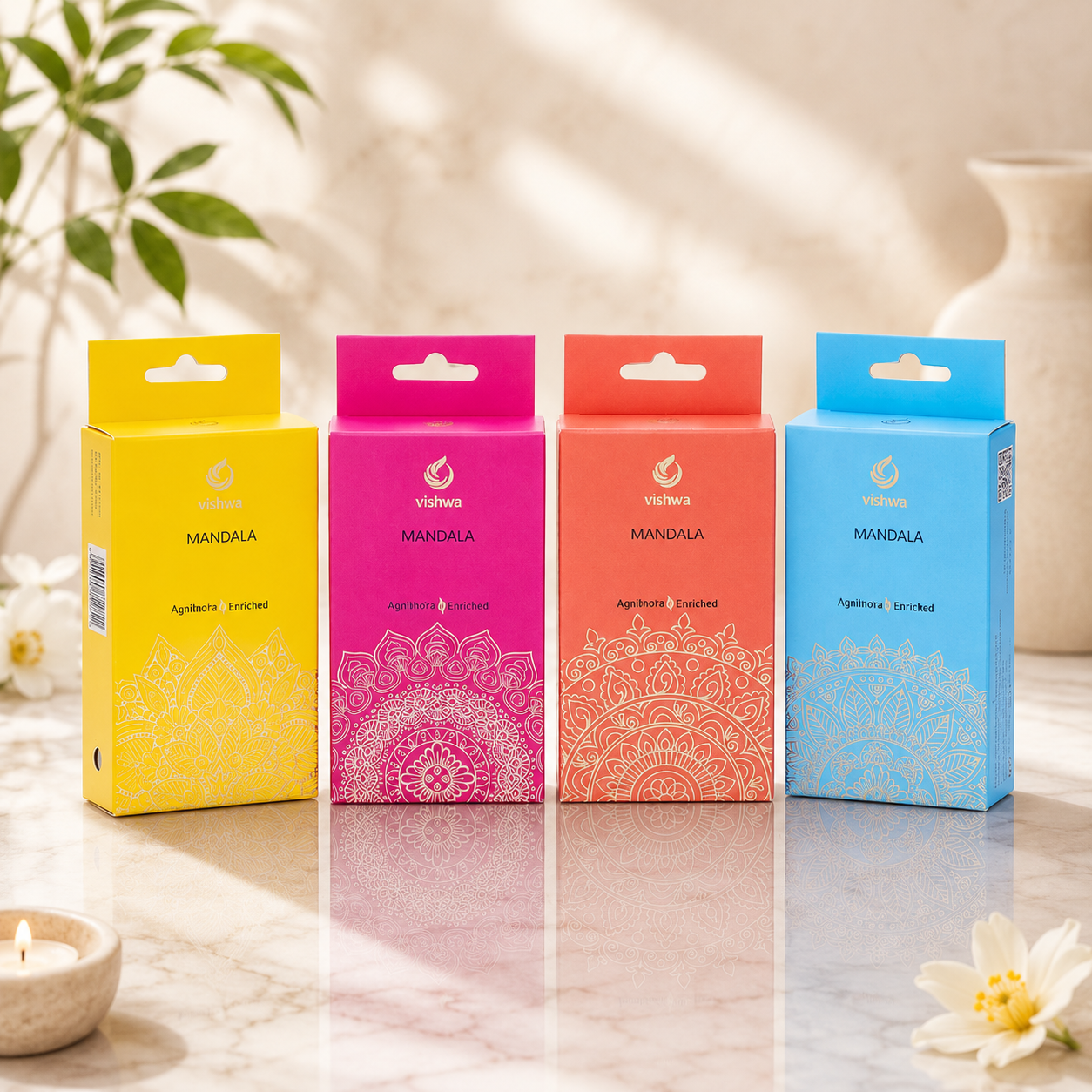 Mandala Incense Cones - Red  5