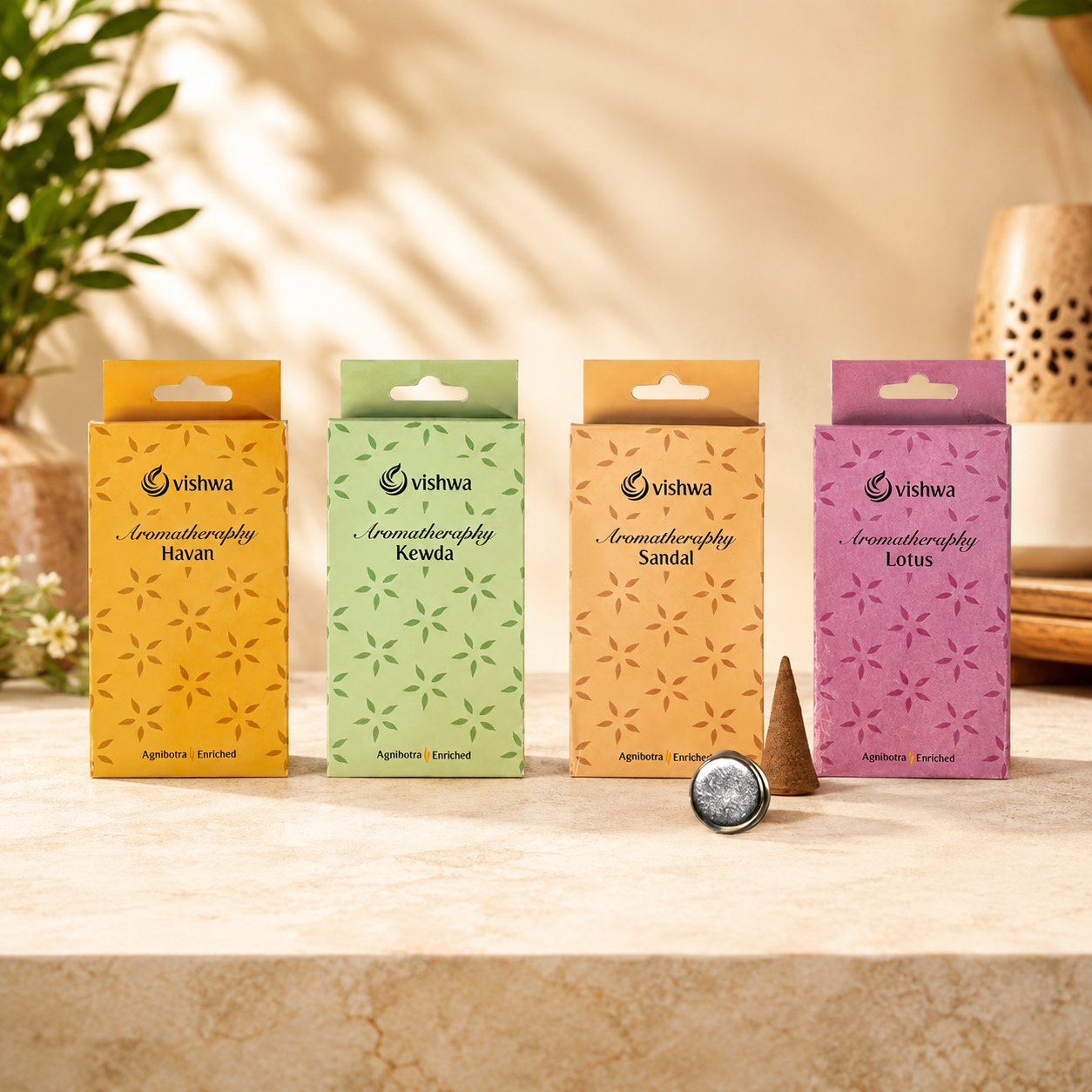 Precious Incense Cone Bundle - ( Lotus + Havan + Sandal + Kewda )