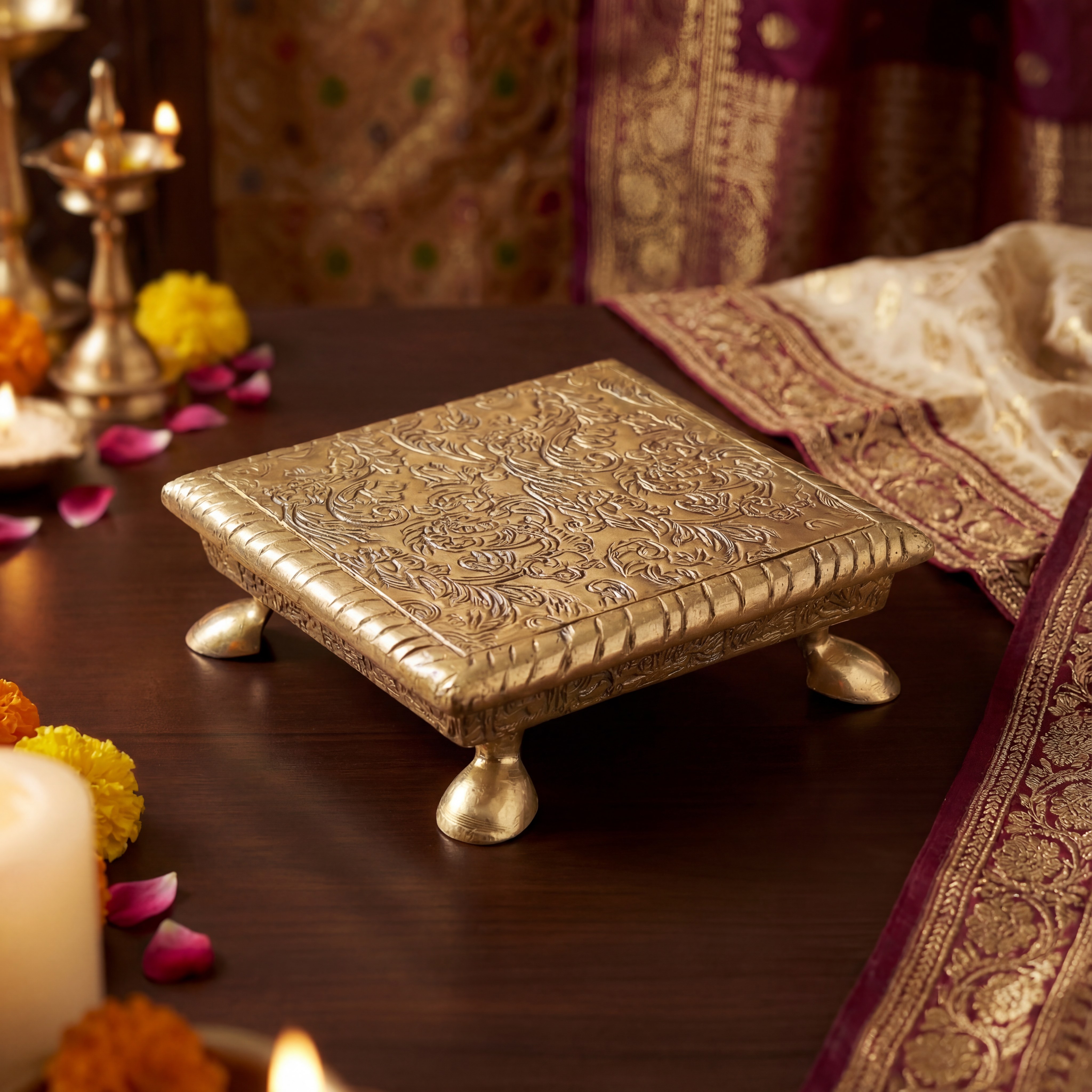 Vishwa Devarchana Golden Chowki (5 x 5) 4