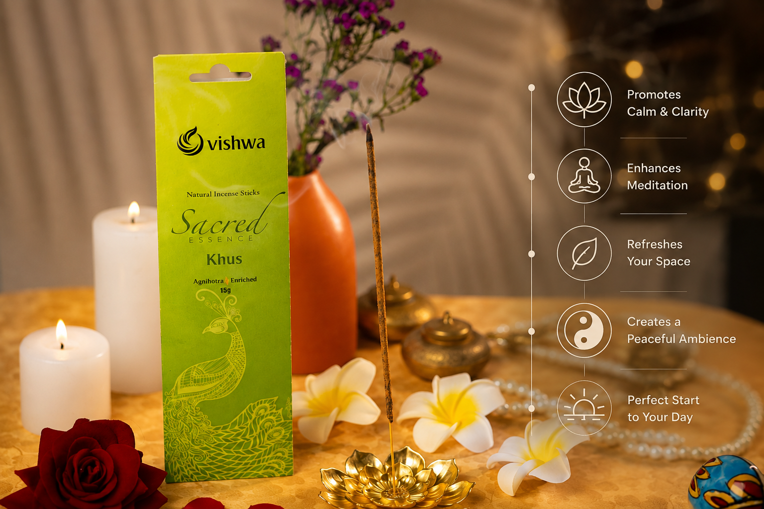 Sacred Essence Incense Sticks - Khus 3