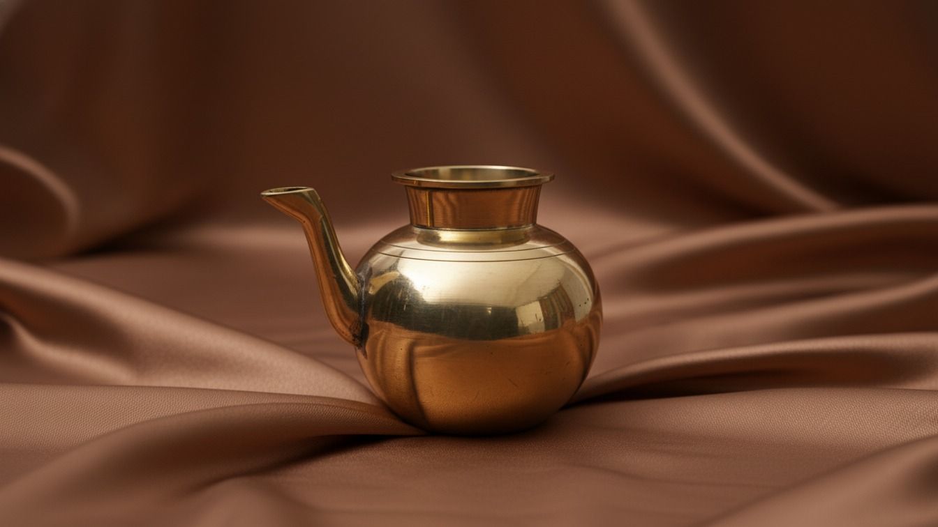 Traditional Brass Lota with Spout (Pooja Achaman Pot) 4