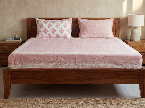 Rosewood Elegance Hand block Bedsheet Set 2