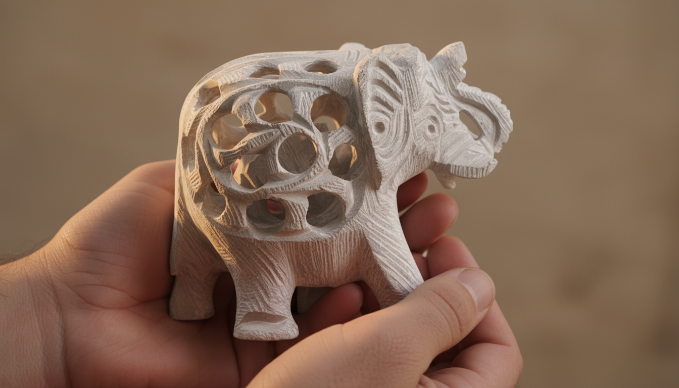 Intricate Jali Work Stone Elephant 2