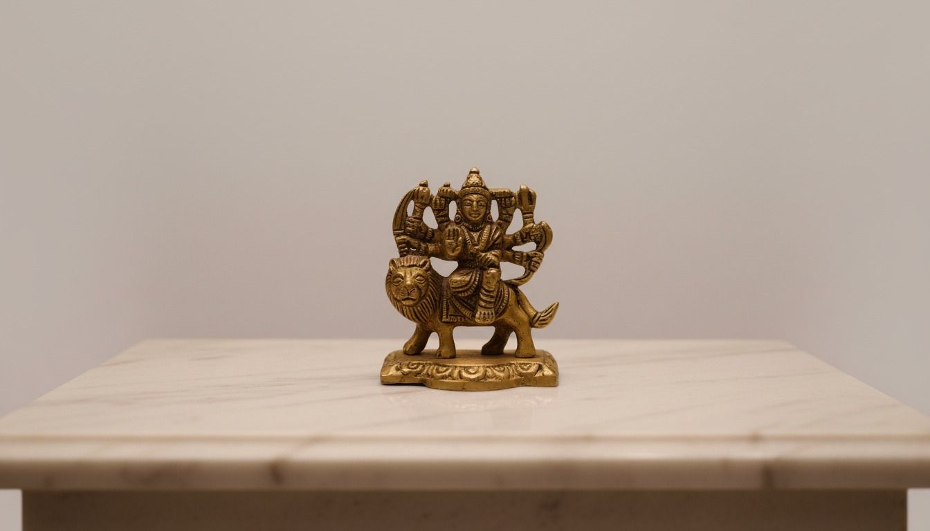 The Divine Brass Durga Mata Idol