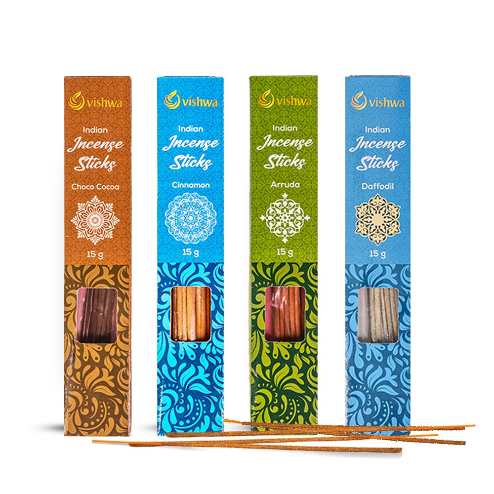 Mid - Range Incense Sticks Bundle - Exotic - ( Choco Cocoa + Cinnamon + Daffodil + Arruda )