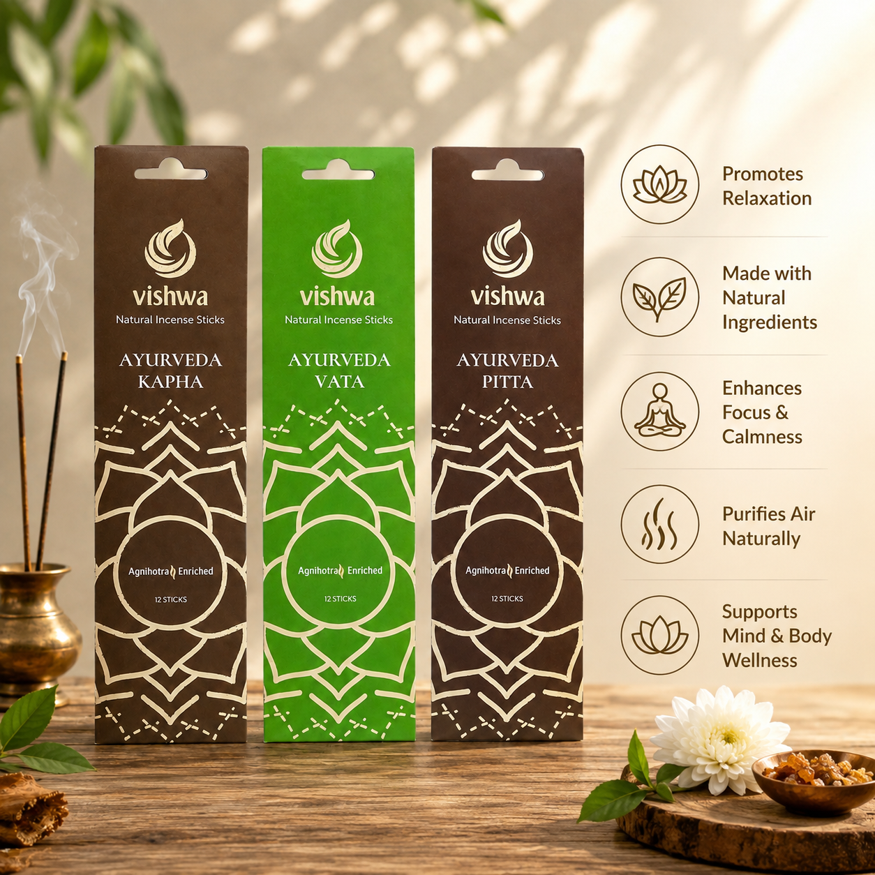 Ayurveda Incense Stick Bundle (Kapha + Vata + Pitta) 3