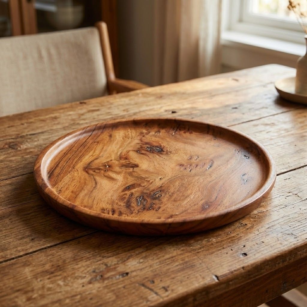 Handcrafted Wooden Round Platter