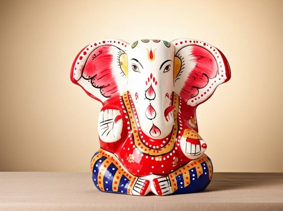 Hand Painted Lord Ganesha Idol