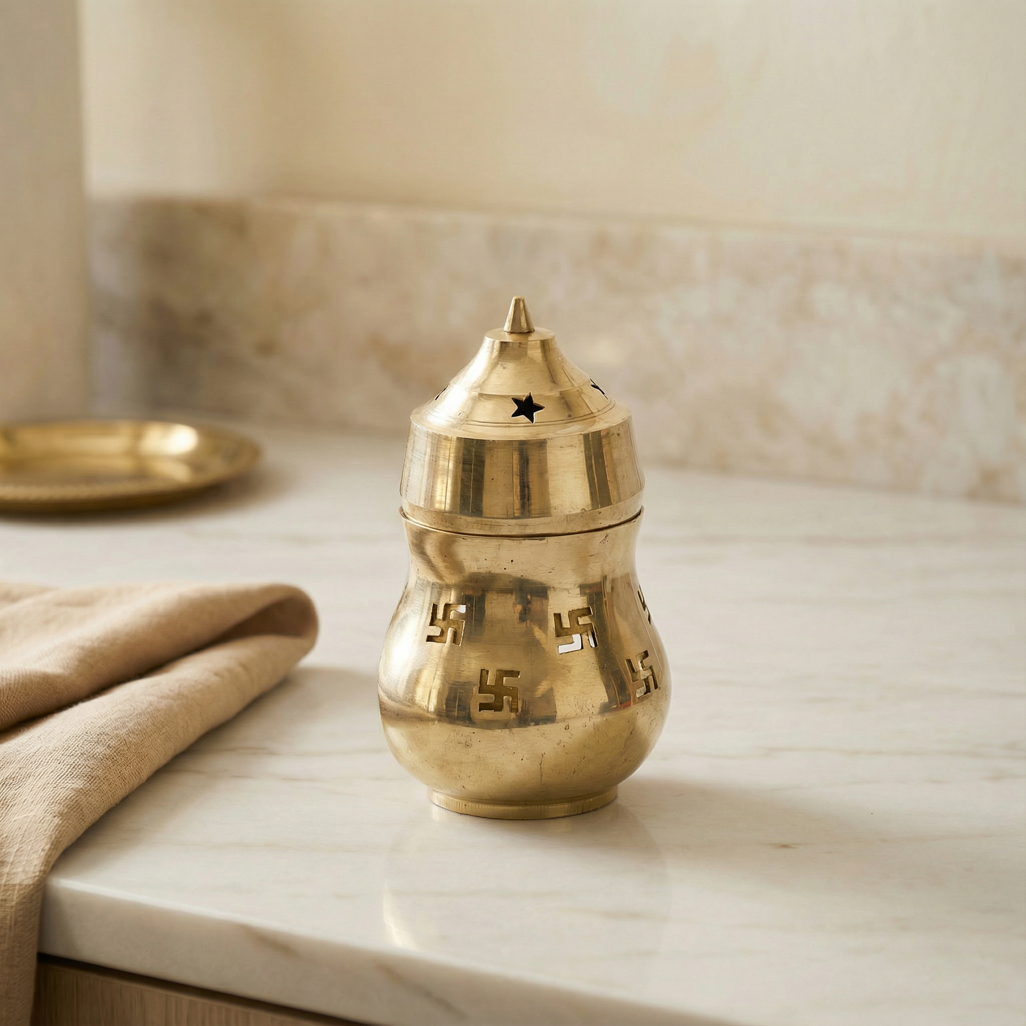 Brass Kapur Dani / Camphor Aarti Lamp 2