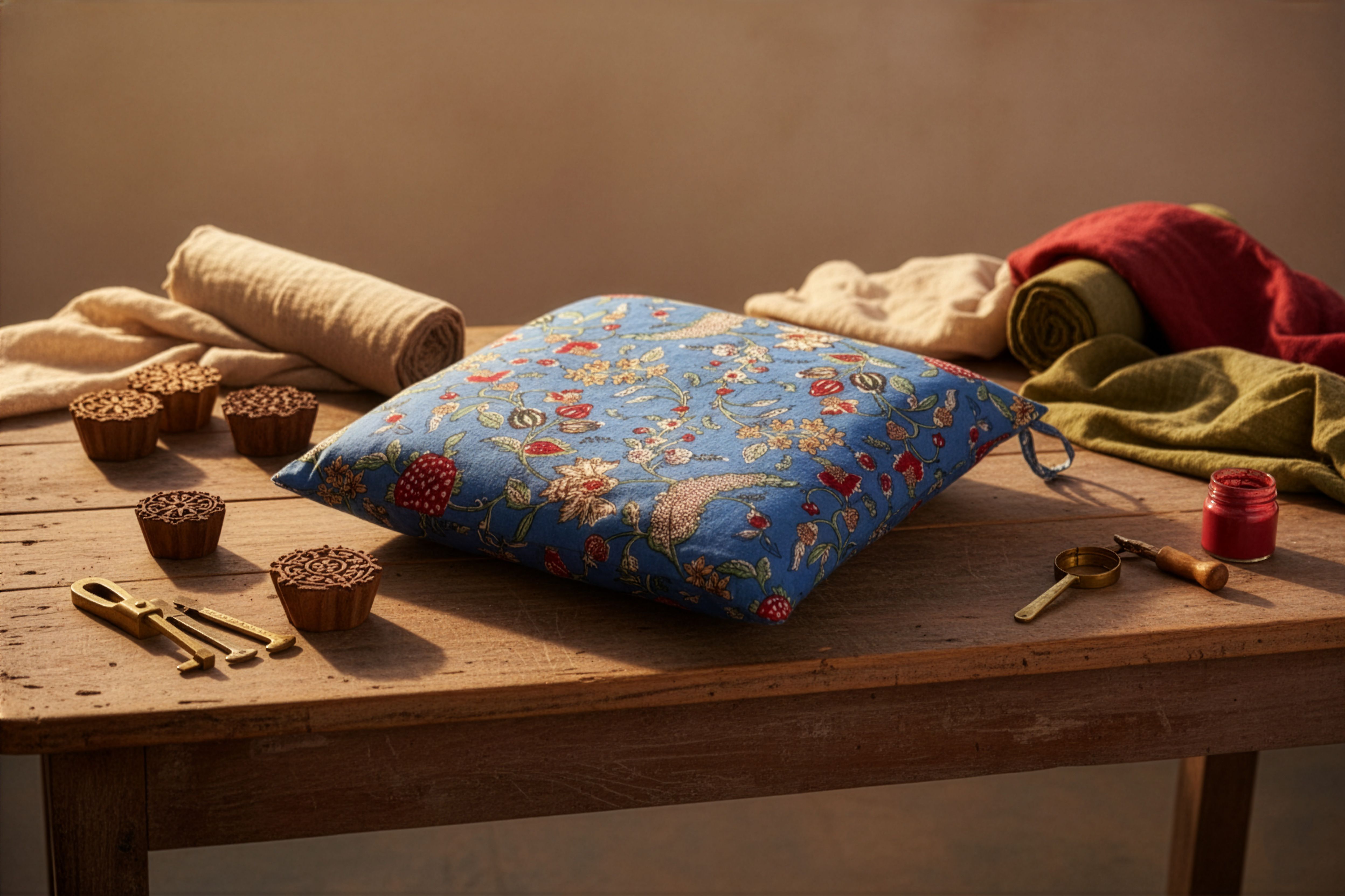 Agnihotra Floor Cushion- Blue 2