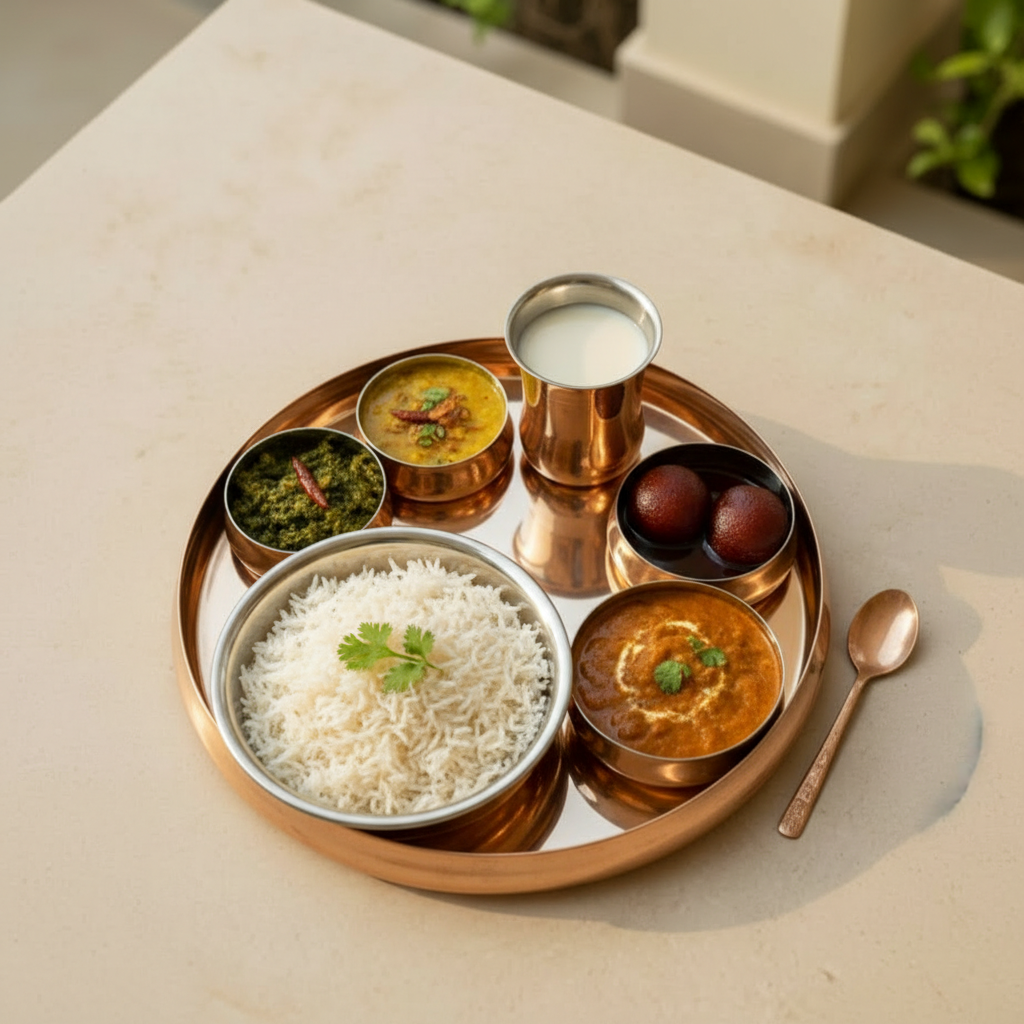 Copper Thali Set 3