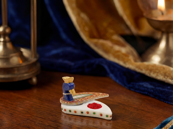 Marble Peacock Shaped Kumkum Dibbi 3