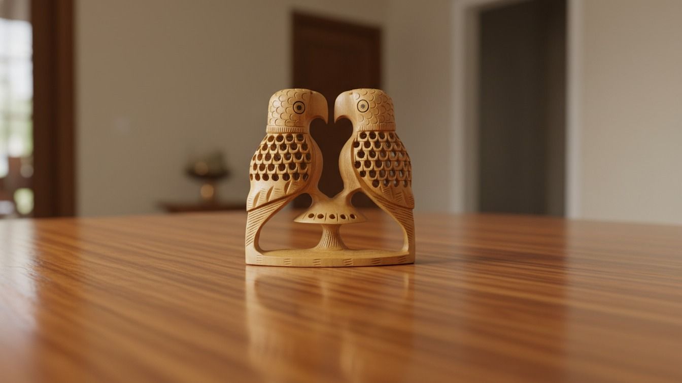 Handcrafted Wooden Love Birds - Decorative Art 5