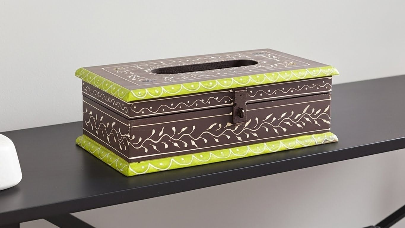 Ethnic Wooden Tissue Paper Box 3