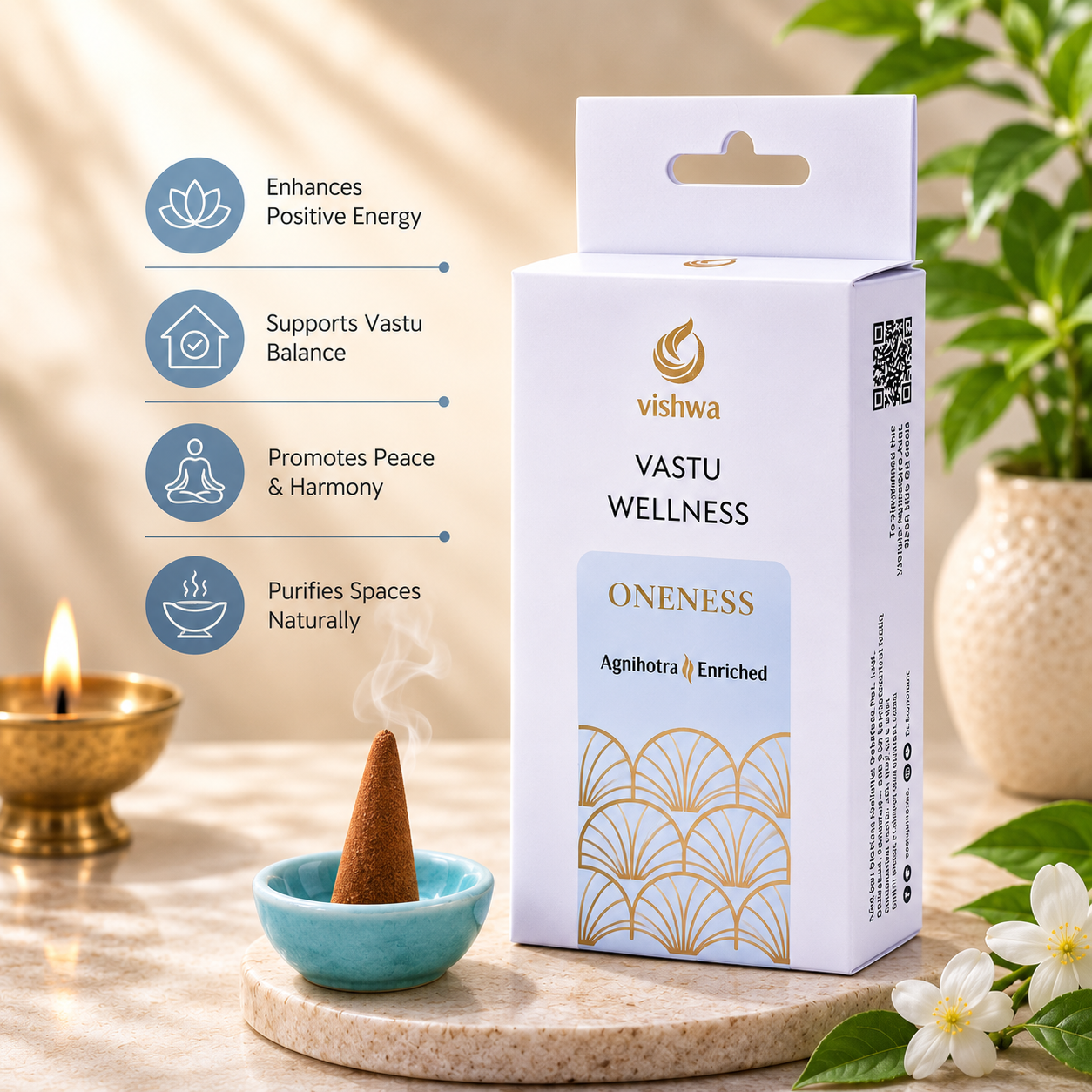 Vastu Wellness Incense Cones - Oneness  3