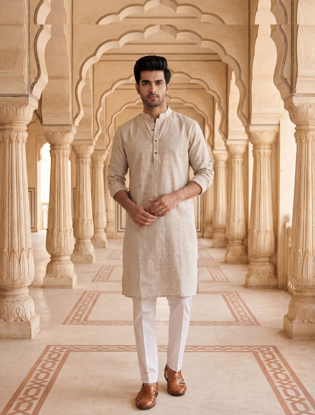 Dusty Rose - Men's Long Kurta