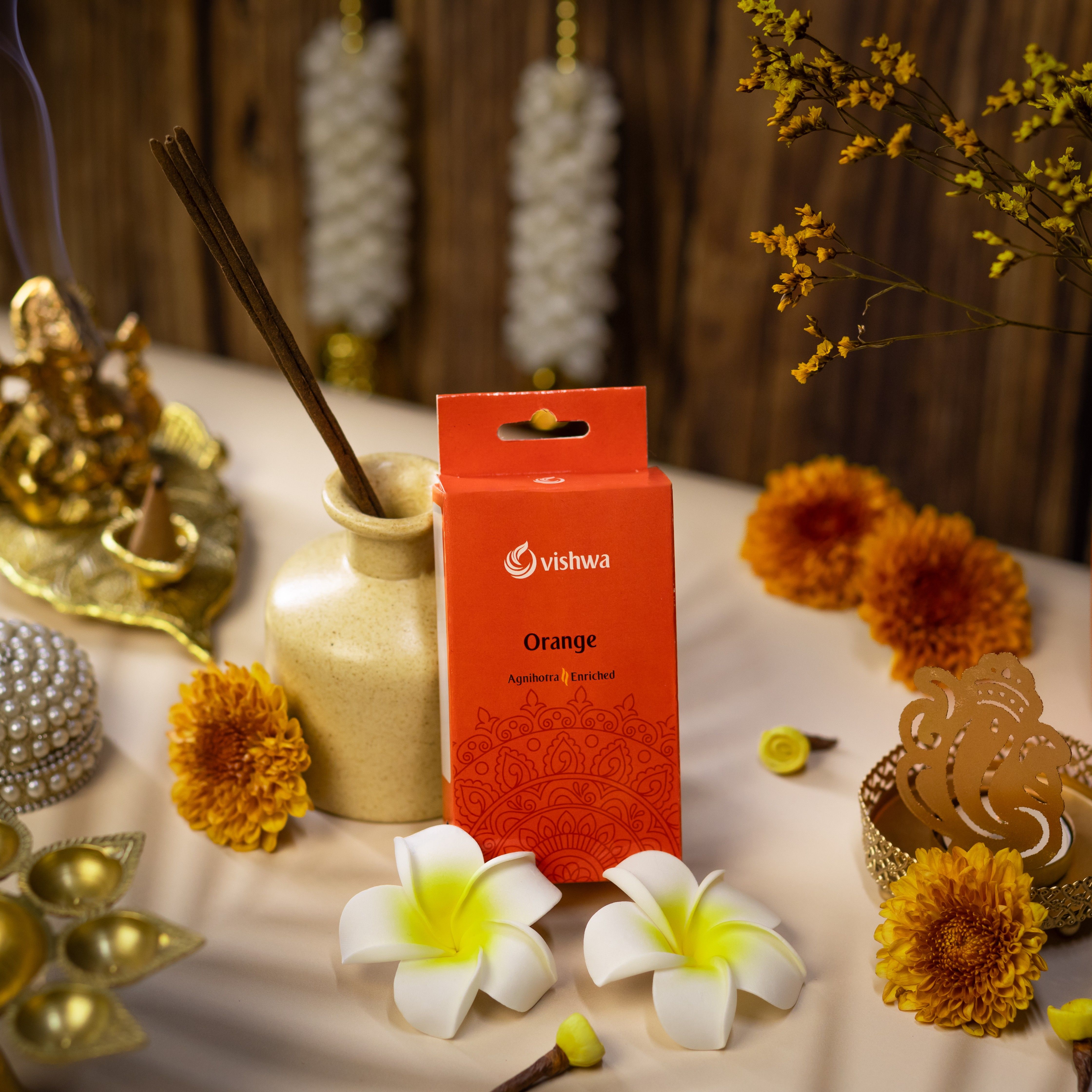 Mandala Incense Cone - Orange 4