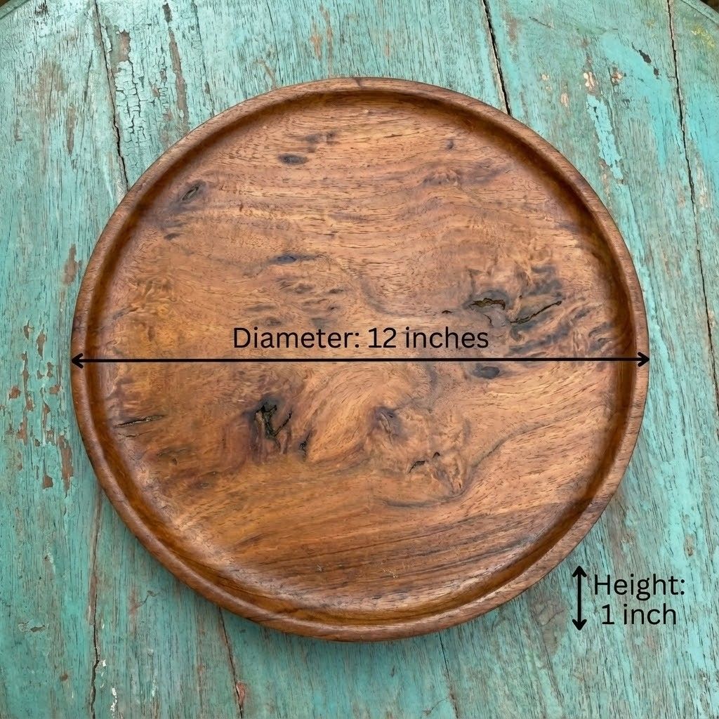 Handcrafted Wooden Round Platter 4