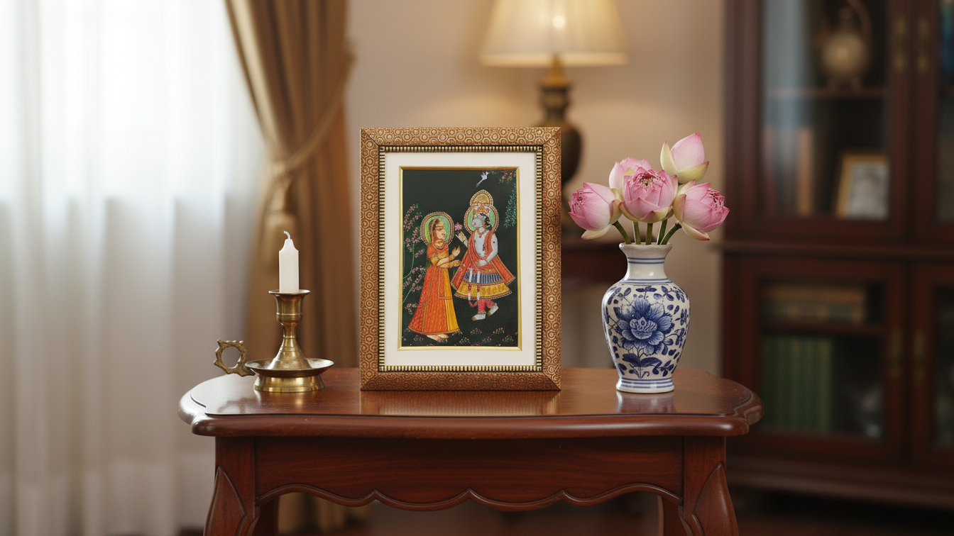 Radha Krishna Marble Miniature Painting