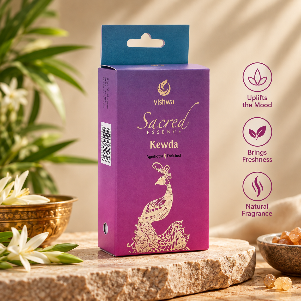 Sacred Essence Kewda Incense Cones 4