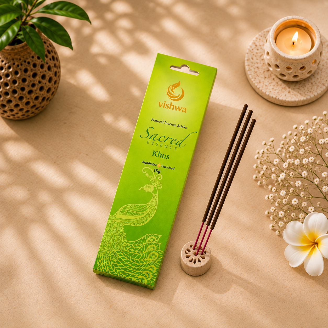 Sacred Essence Incense Sticks - Khus 2