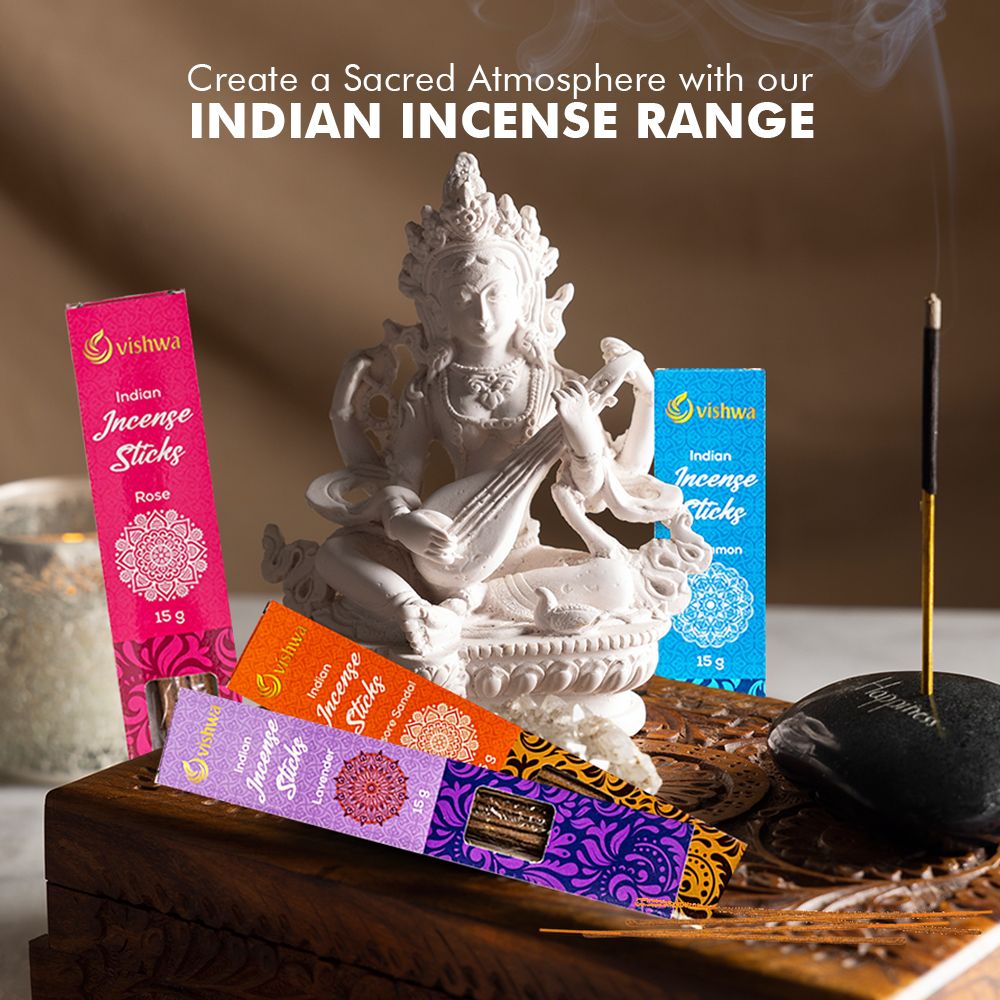Mid - Range Incense Sticks Bundle - Temple - ( Rose + Cinnamon + Lavender + Sandalwood ) 3