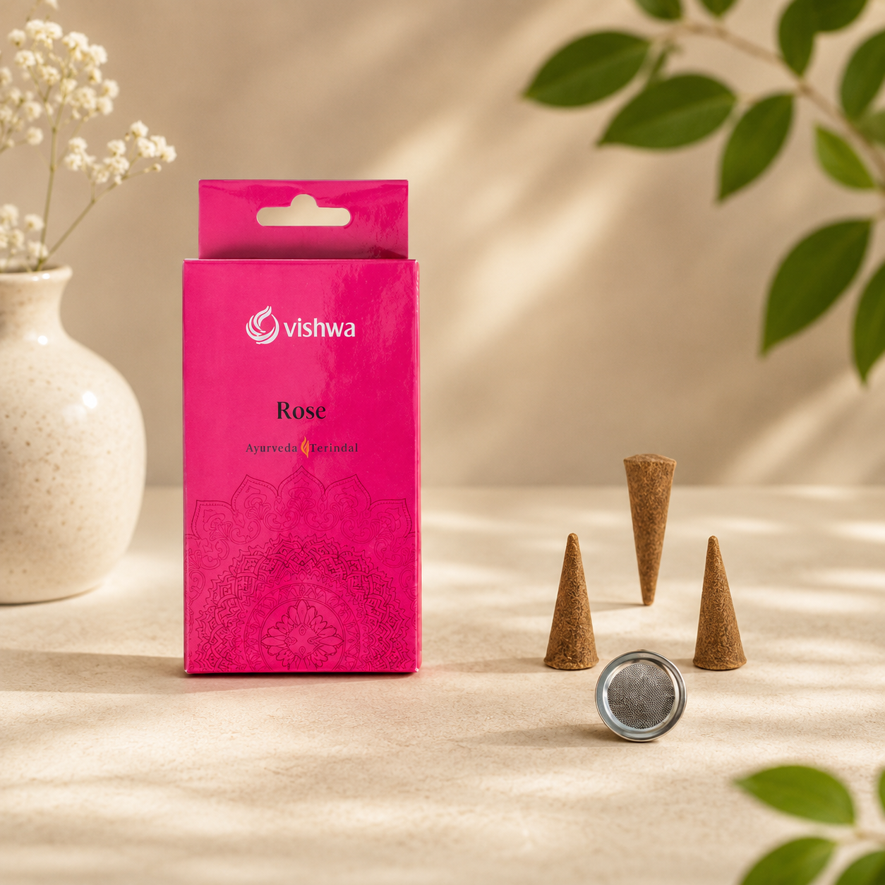 Mandala Incense Cone - Rose