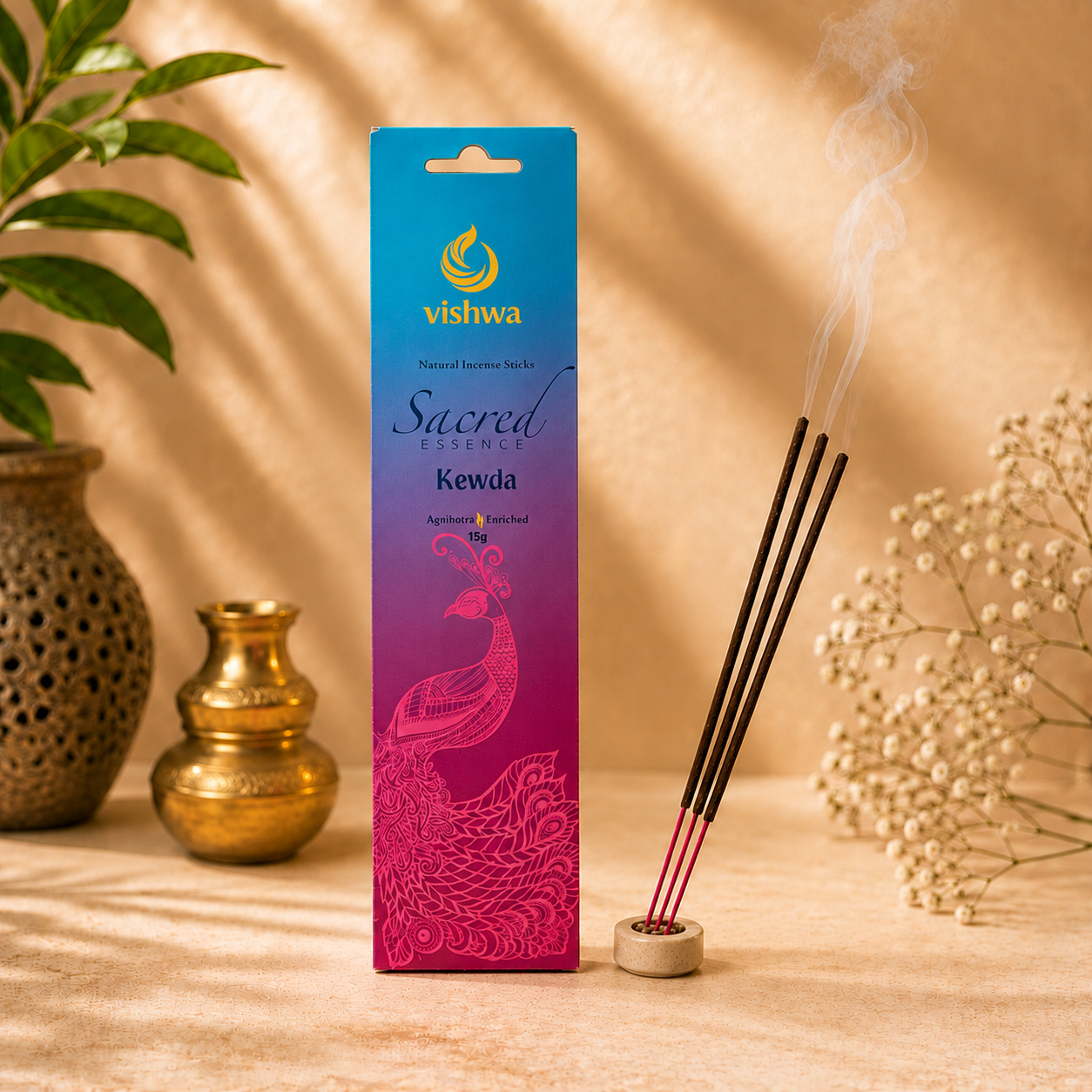 Sacred Essence Incense Sticks - Kewda