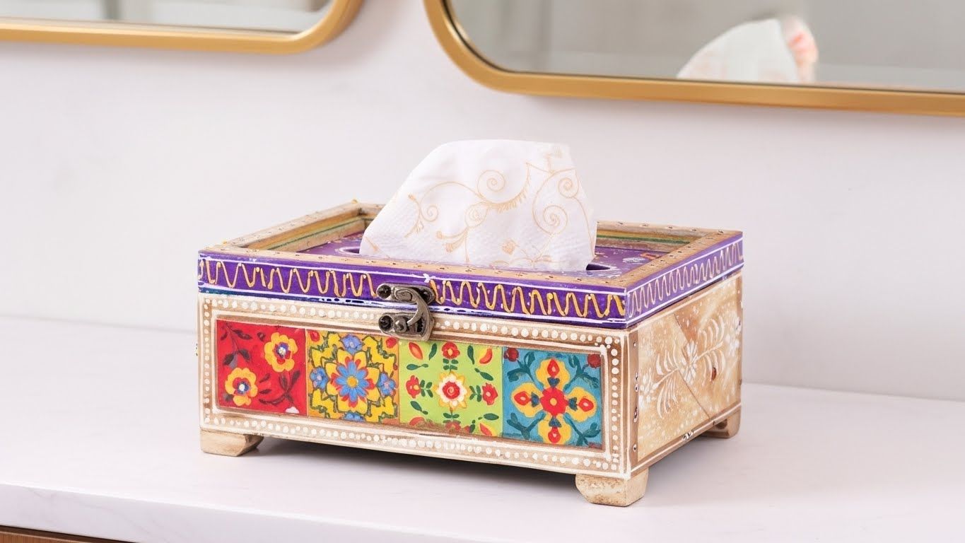 Jaipur Mosaic Wooden Tissue Box