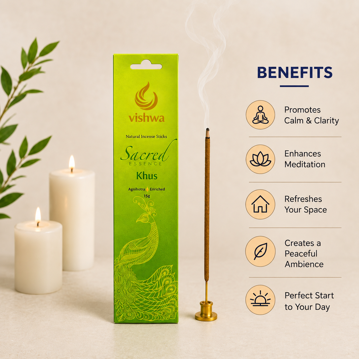 Sacred Essence Incense Sticks - Khus 4