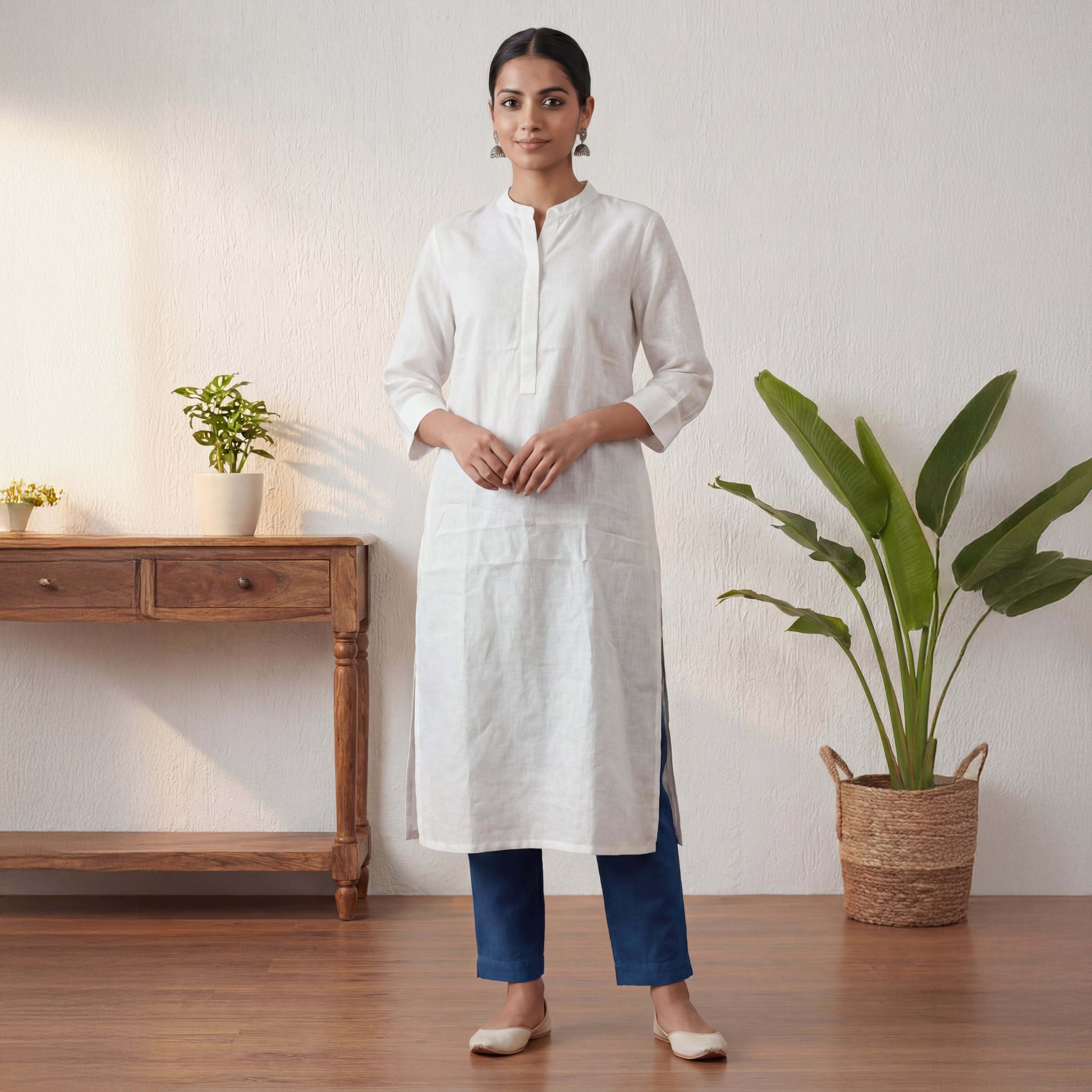  Pure White - Women's Long Kurta 