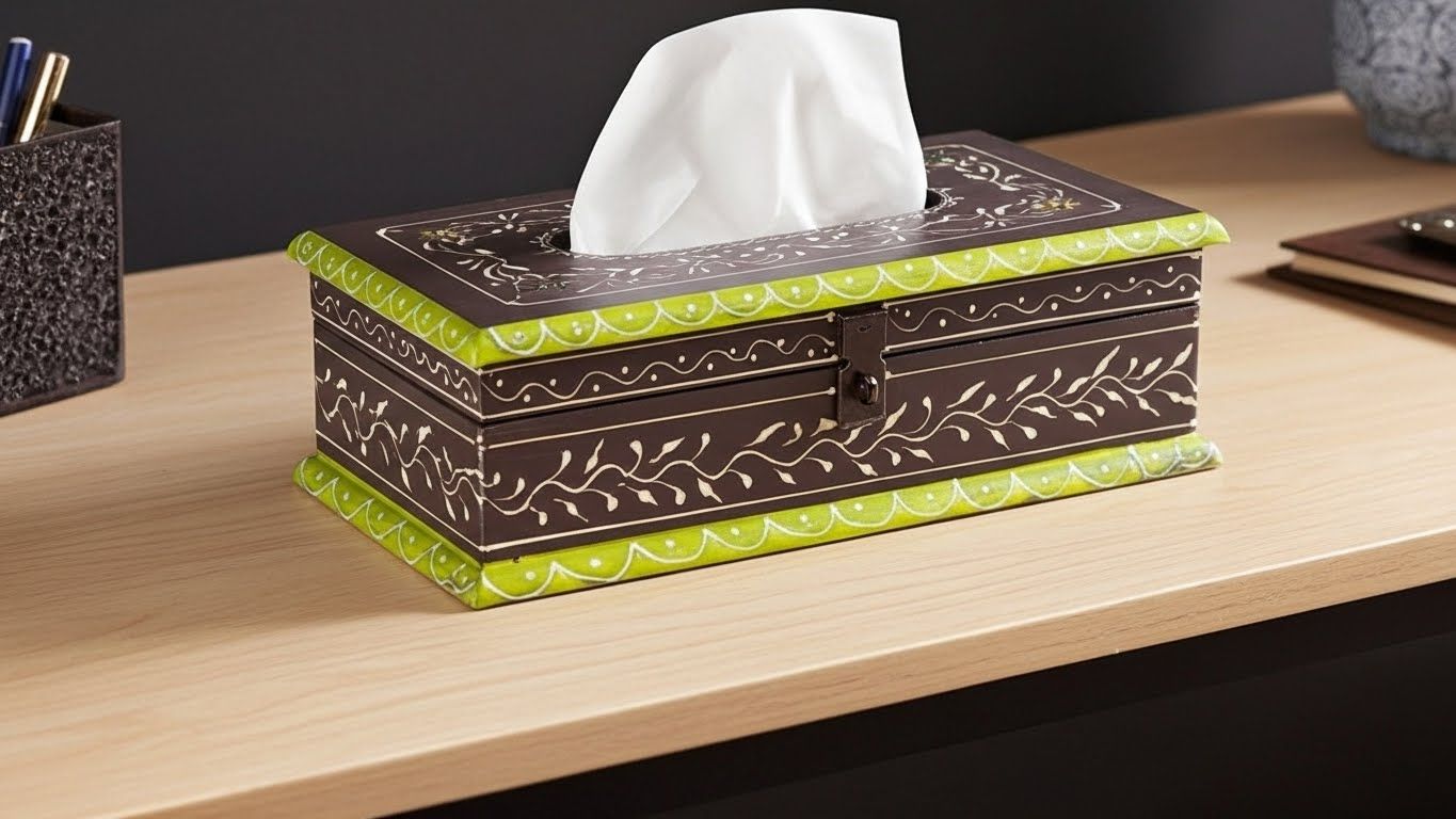 Ethnic Wooden Tissue Paper Box