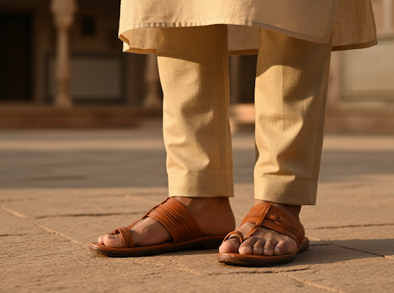 Classic Tan Kolhapuri Chappals 3