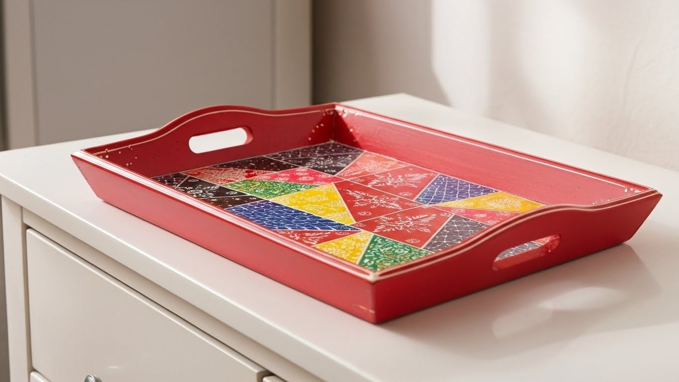 Rangriti – Hand-Painted  Wooden Serving Tray 3