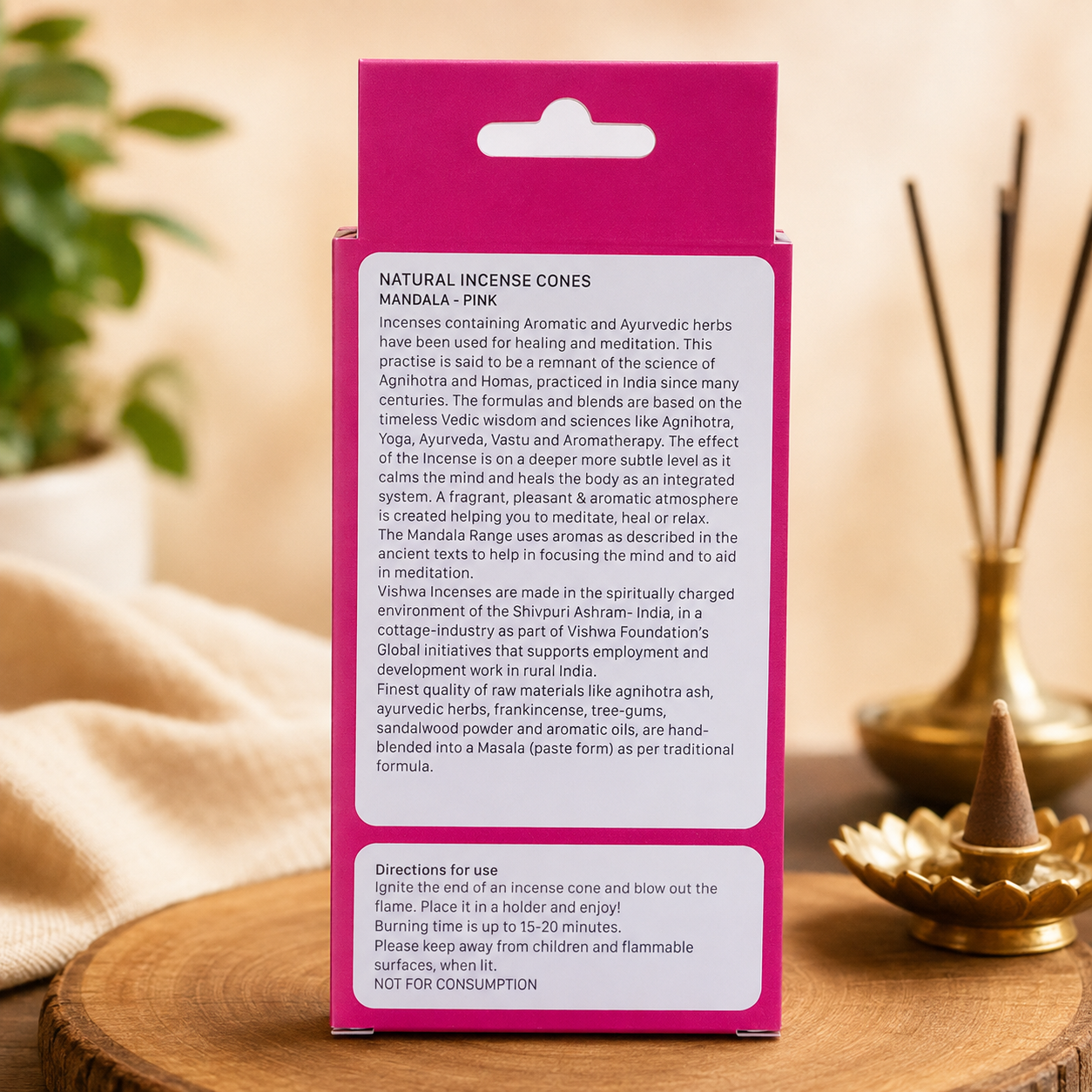 Mandala Incense Cones - Pink  2