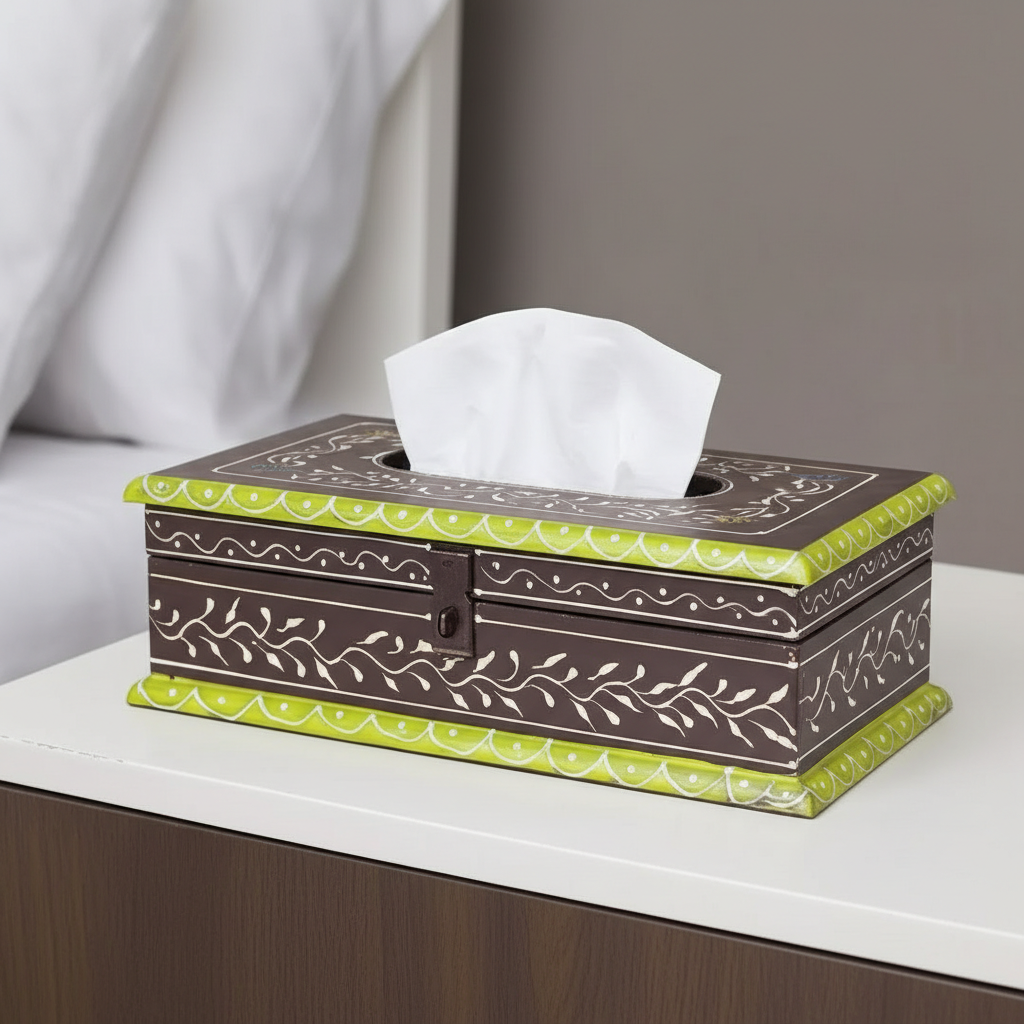 Ethnic Wooden Tissue Paper Box
