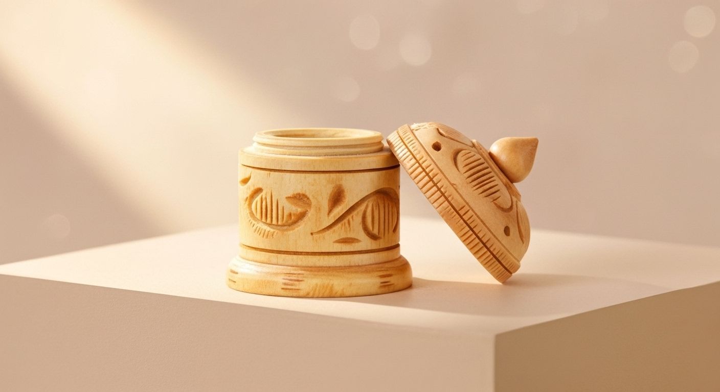  Handcrafted Wooden Sindoor Dibbi