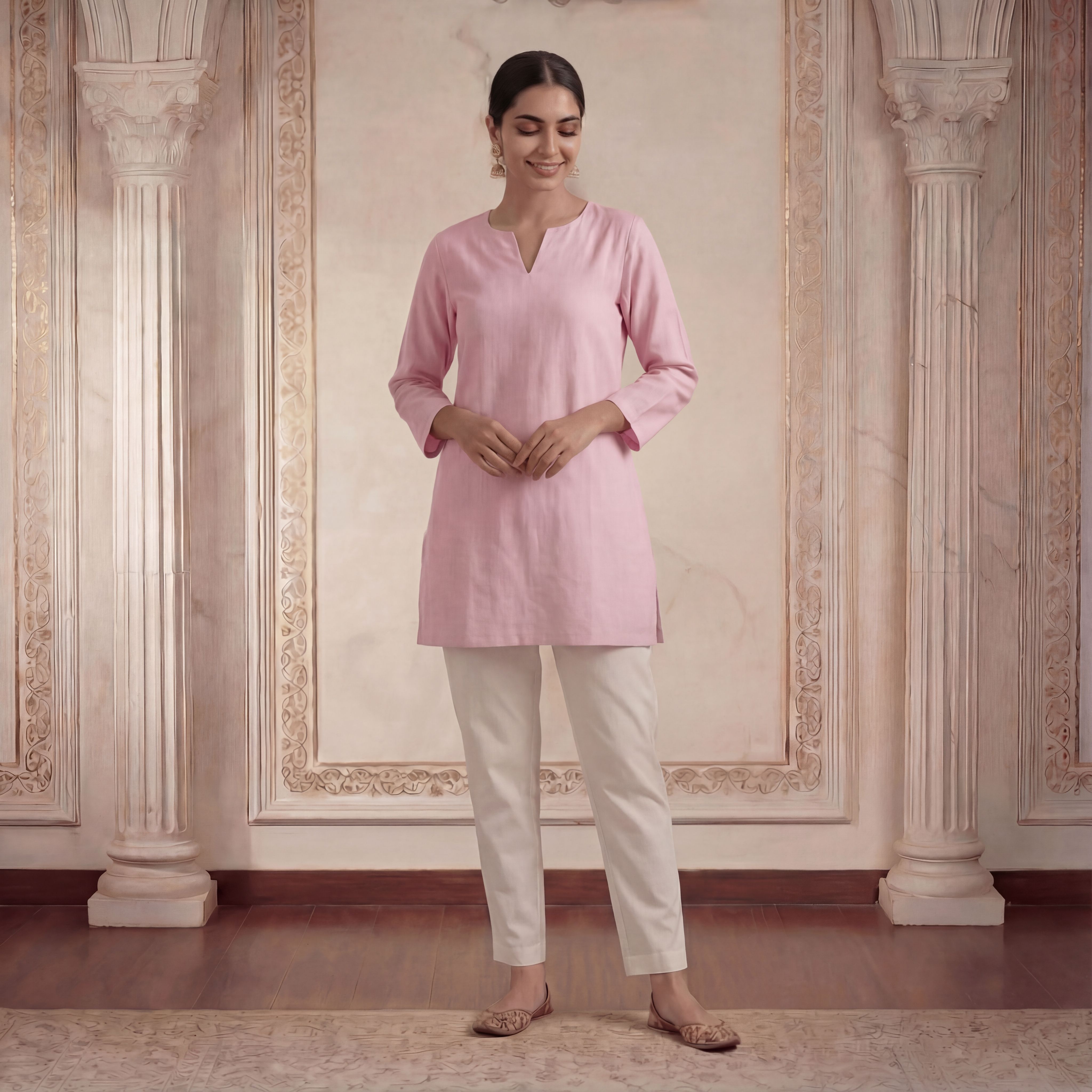  Rose Mist - Women's Short Kurta 