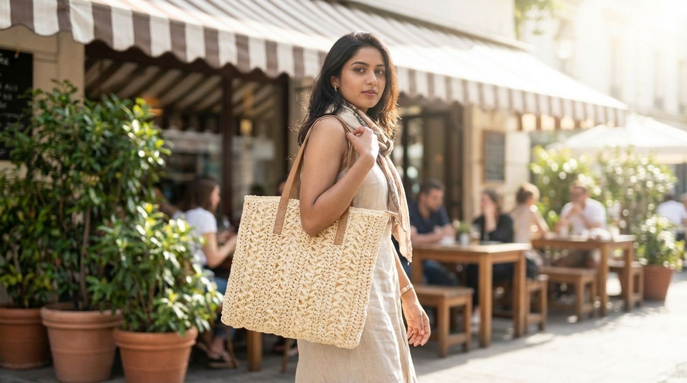 Ivory Breeze Woven Shoulder Bag 3