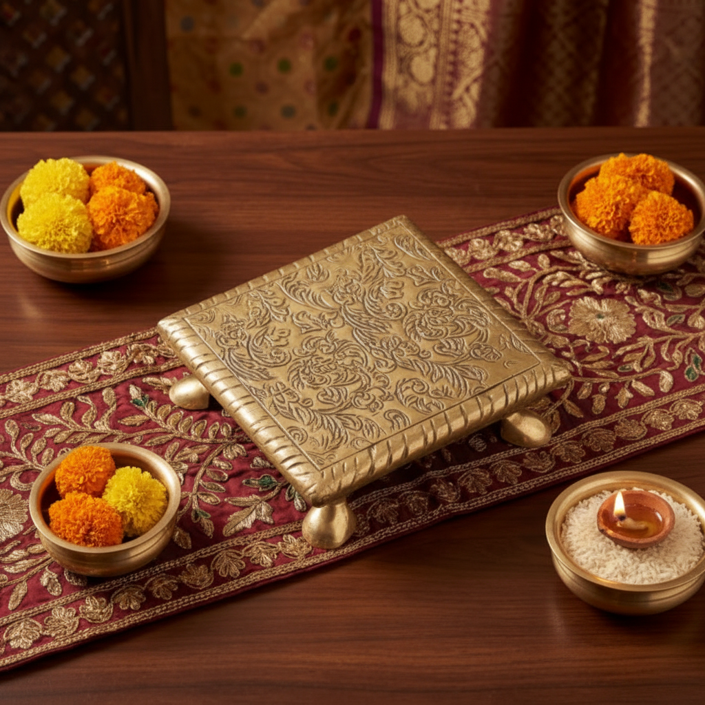 Vishwa Devarchana Golden Chowki (6 x 6) 4