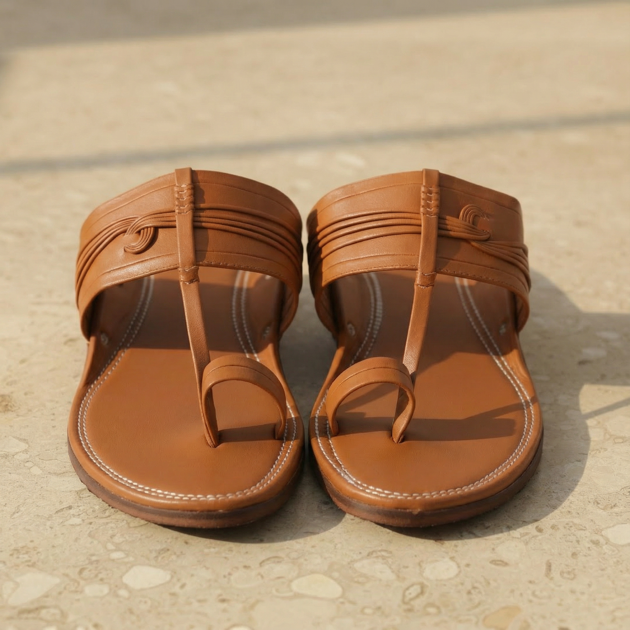 Classic Tan Kolhapuri Chappals 2