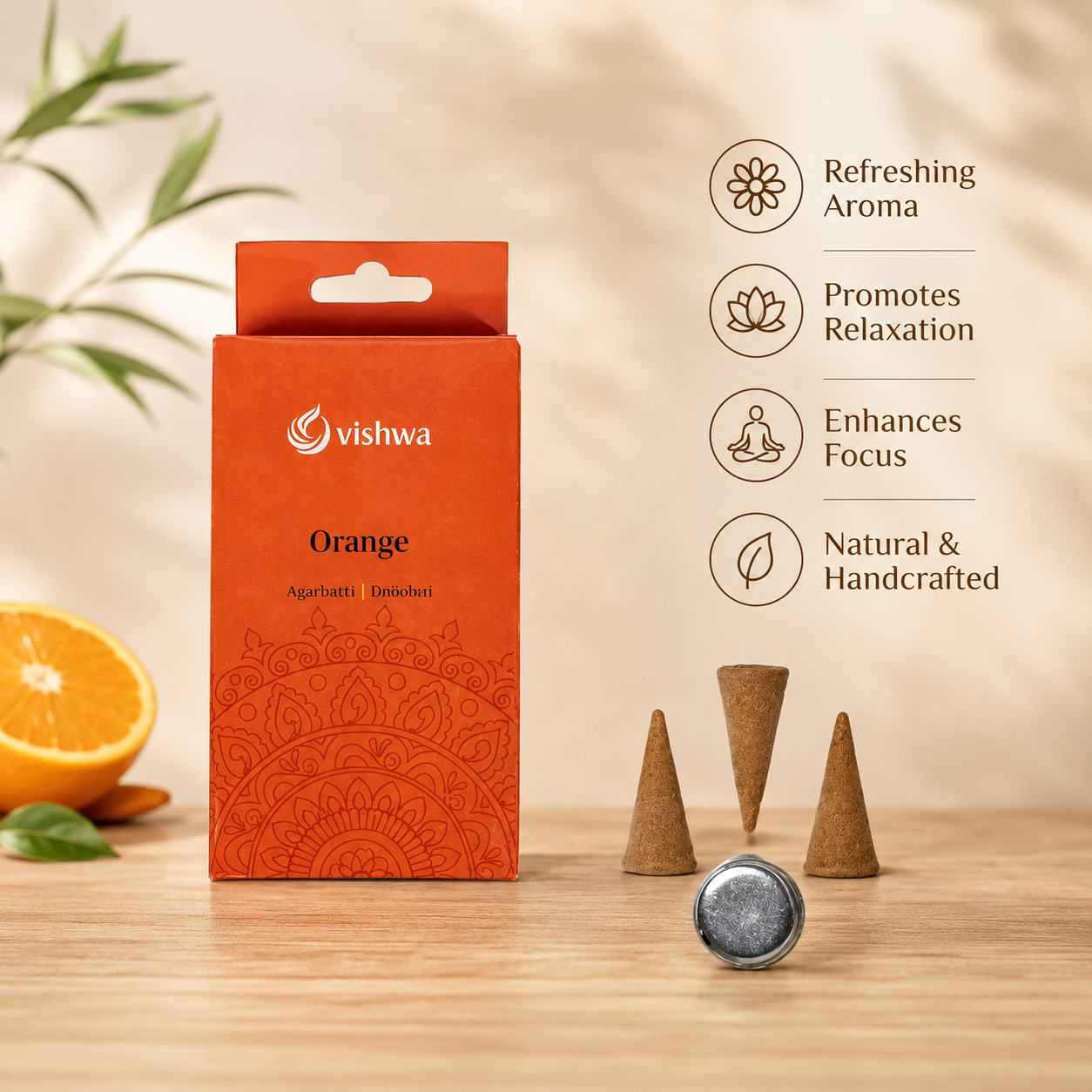 Mandala Incense Cones - Orange 3