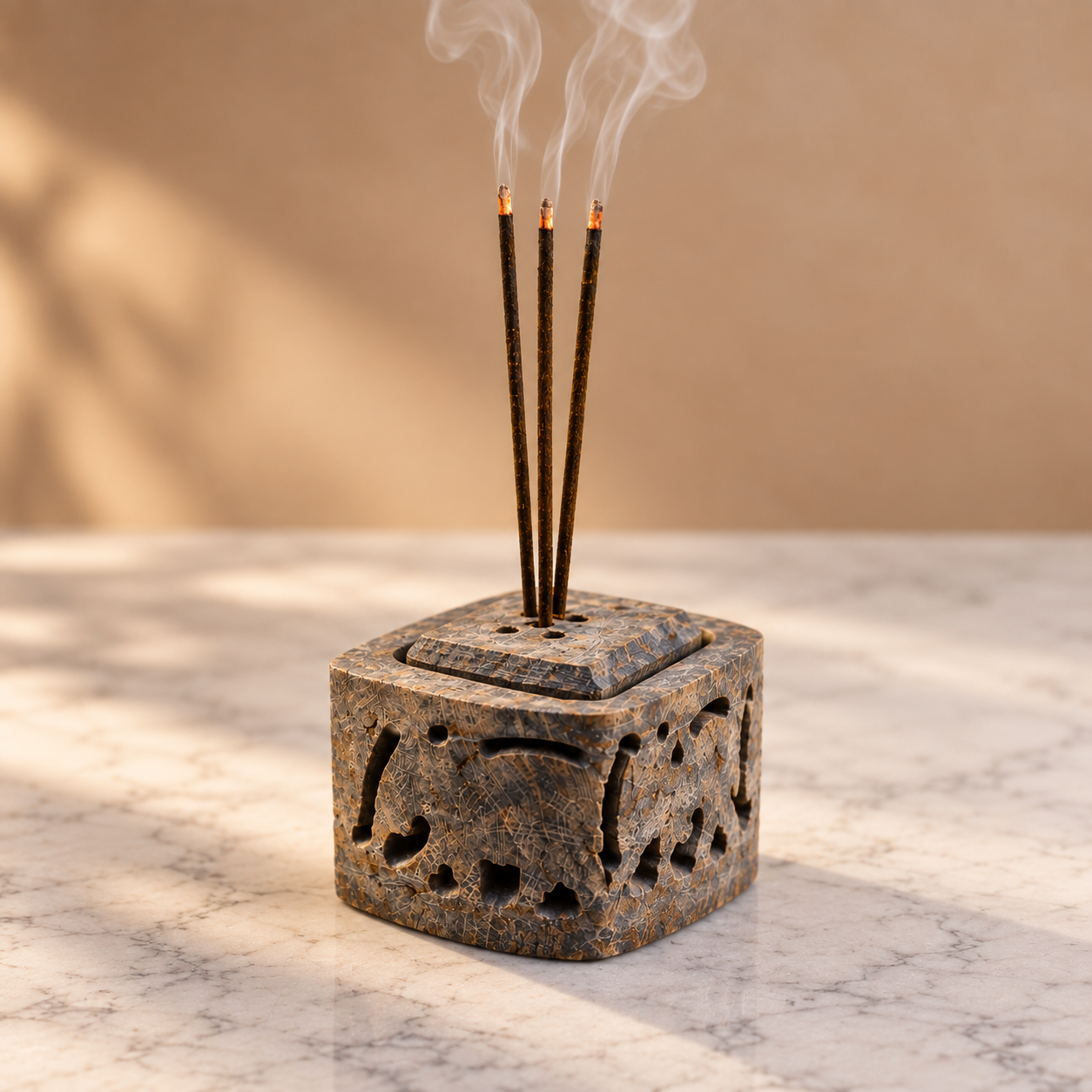 Hand-Crafted Elephant  Incense Holder ( Stone ) 2