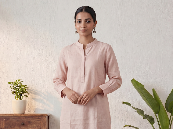Pale lilac Women's Long Kurta