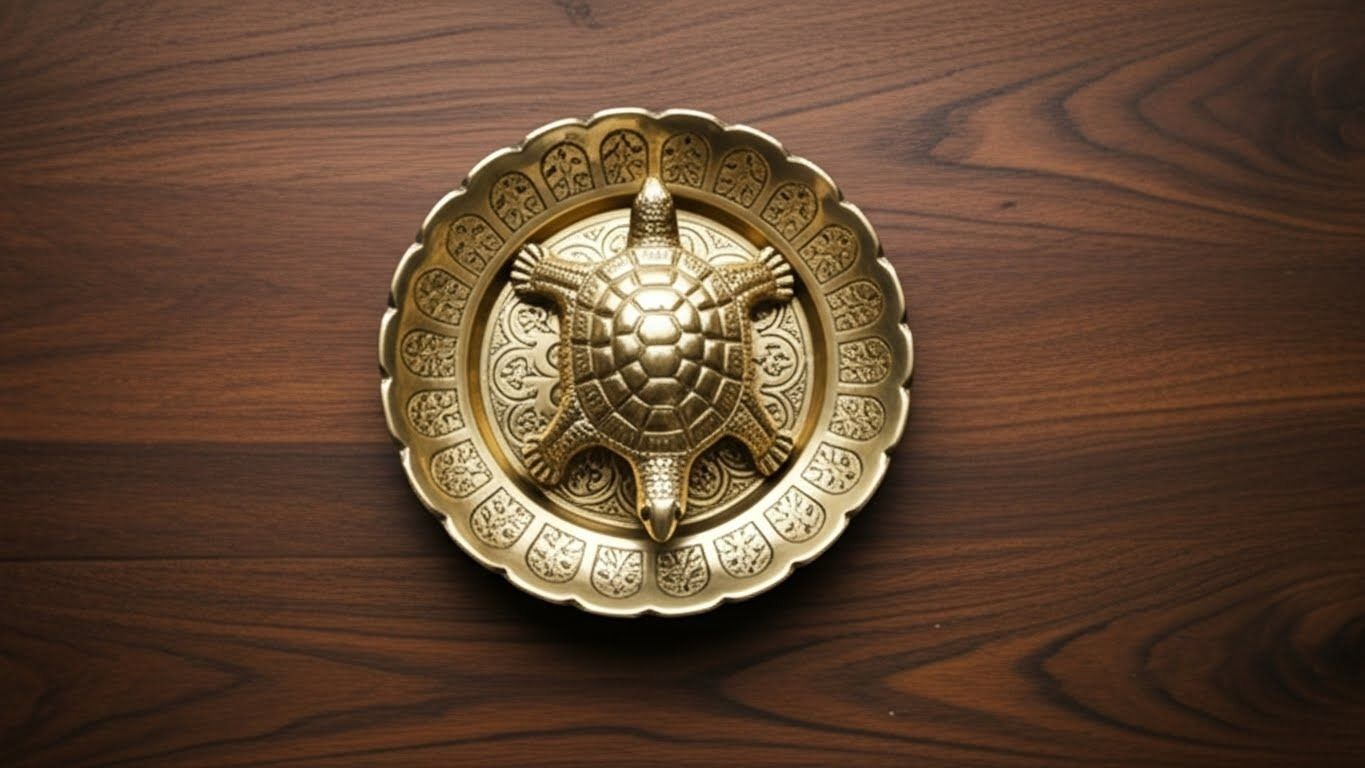 Brass Tortoise Plate (Kurma Vastu Yantra)