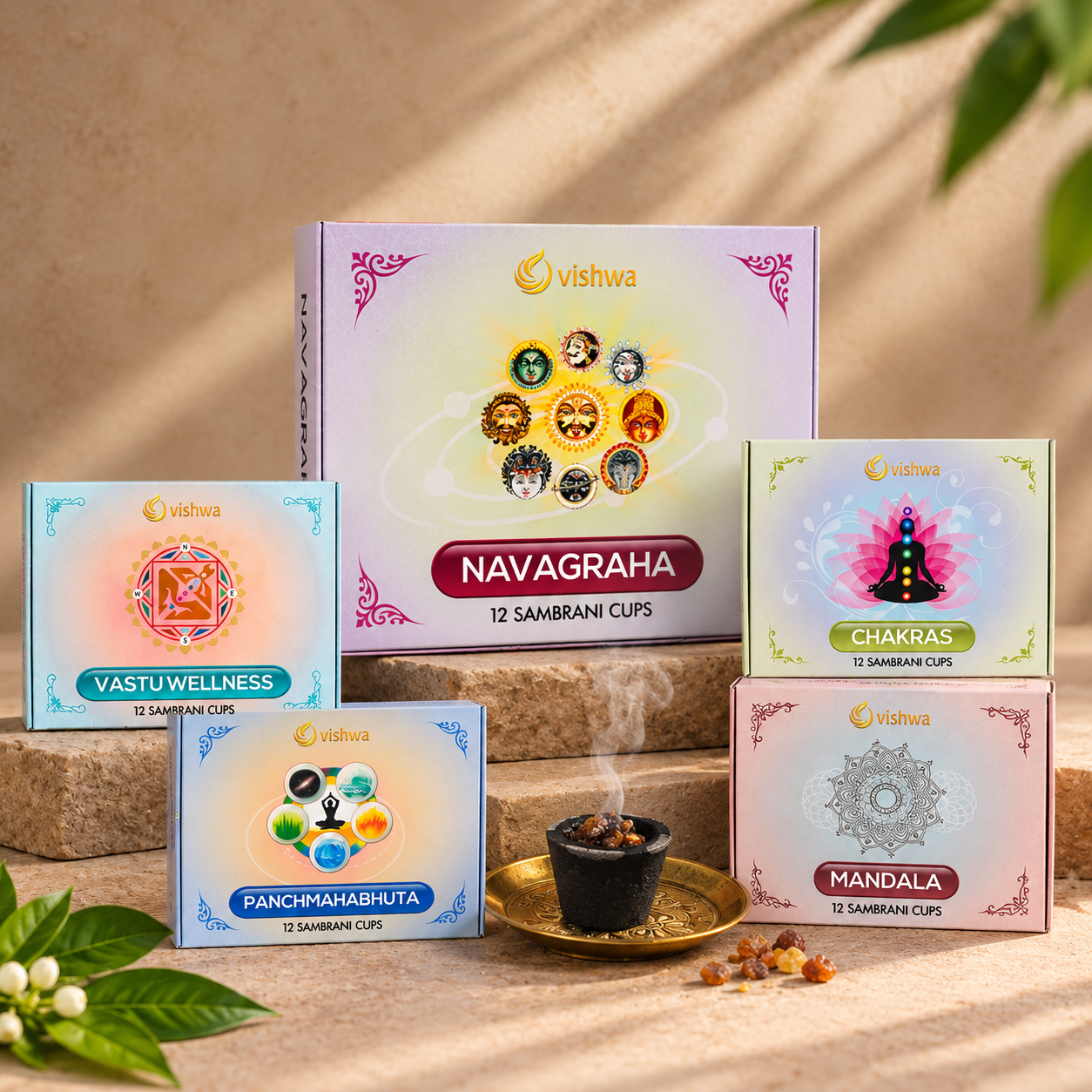 Assorted Sambrani Cups Bundle (all 5)