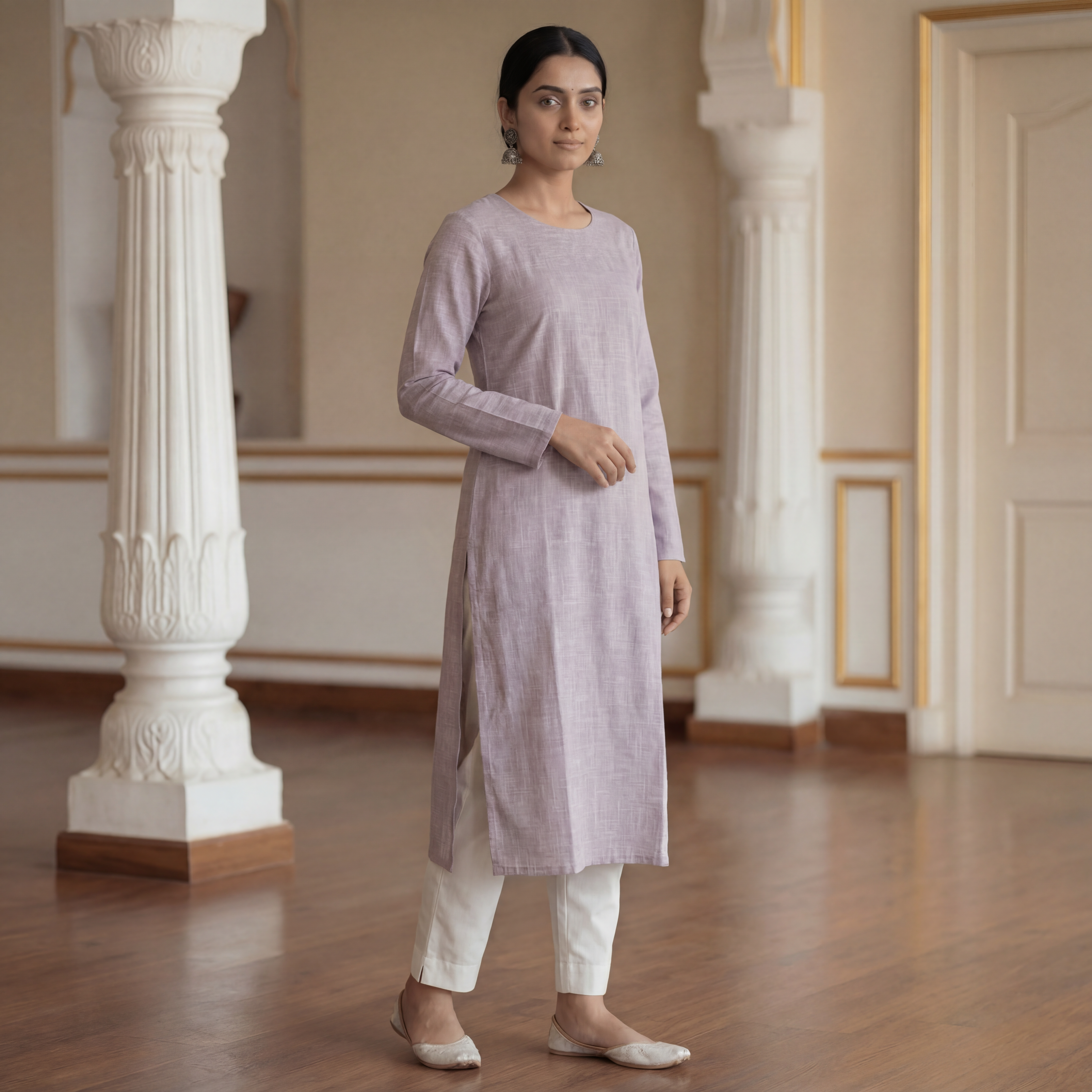 Pale Lilac - Women's Long Kurta 2